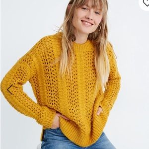 Madewell Windemere Pointelle Crochet Sweater
